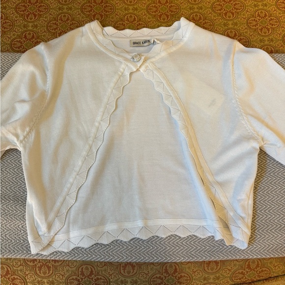 593-Grace Karin Sweater Womens Lg. Open Front Knit Cropped Bolero Shrug Cardigan - Picture 9 of 12